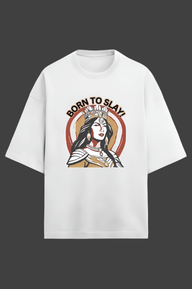 BORN TO SLAY ! EMPRESS OVERSIZED TERRY COTTON  TEE HIM & HER