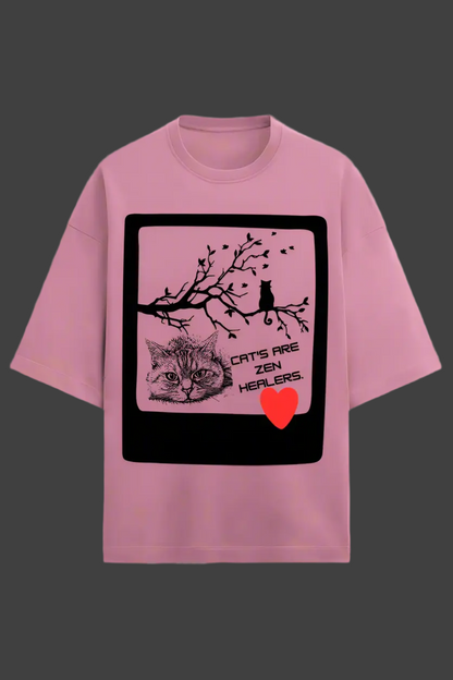 CAT LOVE OVERSIZED  T SHIRT HIM & HER