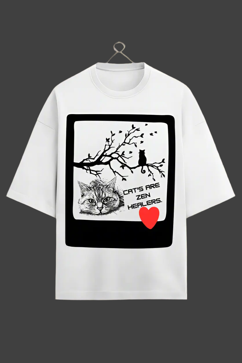 CAT LOVE OVERSIZED  T SHIRT HIM & HER