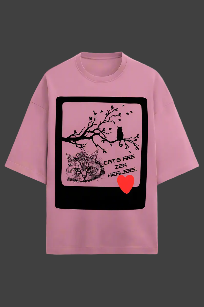 CAT LOVE OVERSIZED  T SHIRT HIM & HER