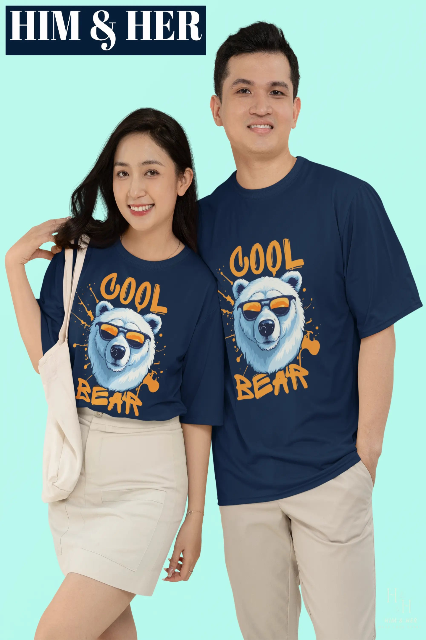 OVERSIZED UNISEX T-SHIRT -COOL BEAR PRINT HIM & HER