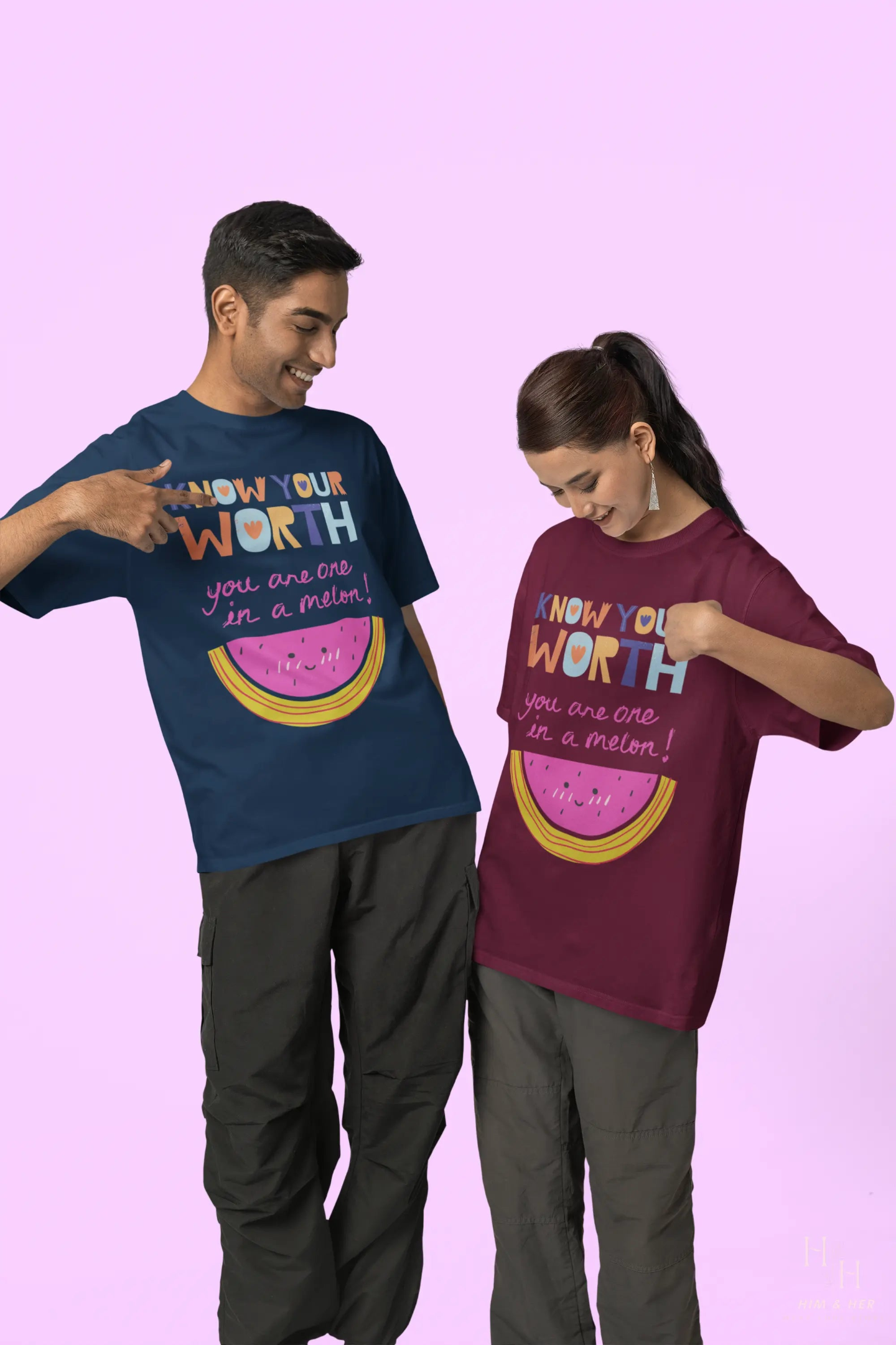 OVERSIZED  UNISEX T-SHIRT - KNOW YOUR WORTH HIM & HER