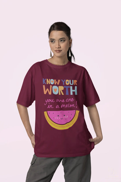 OVERSIZED  UNISEX T-SHIRT - KNOW YOUR WORTH HIM & HER