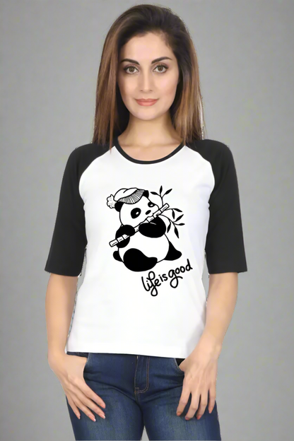 RAGLAN T -SHIRT PANDA DESIGN HIM & HER