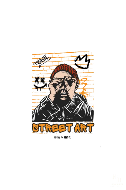 STREET ART- UNISEX OVERSIZED TERRY COTTON TEE HIM & HER