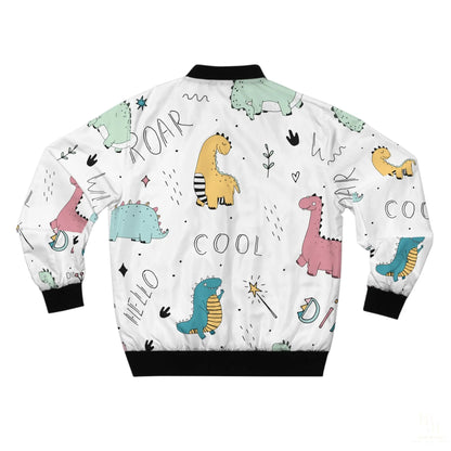 UNISEX BOMBER JACKET - CUTE DINOSAURS DESIGN (INCLUDES PLUS SIZES TOO) HIM & HER