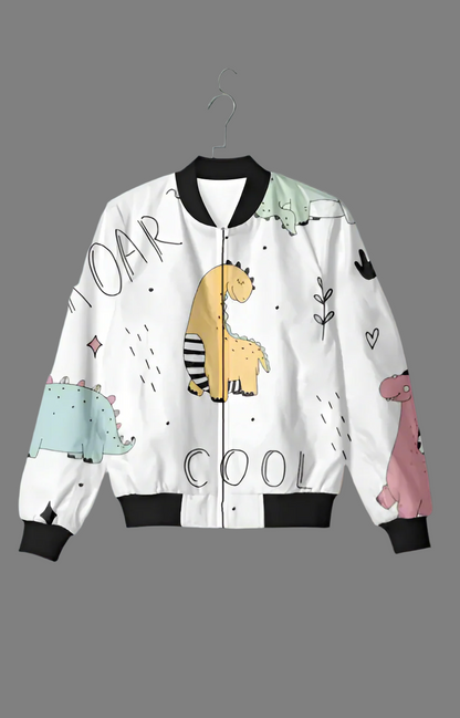 UNISEX BOMBER JACKET - CUTE DINOSAURS DESIGN (INCLUDES PLUS SIZES TOO) HIM & HER